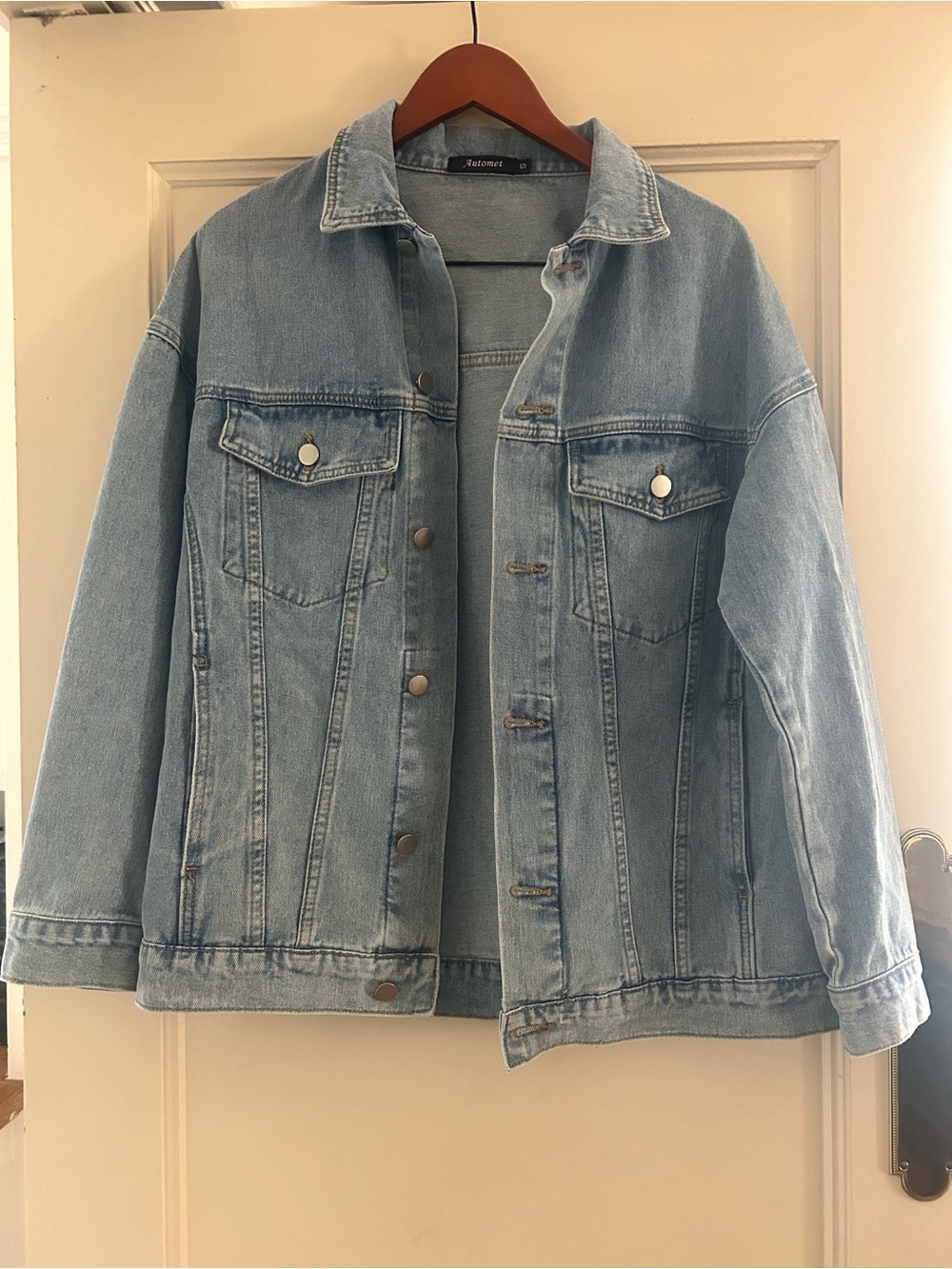 Oversized Light Wash Denim Jacket